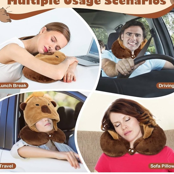 Warm + Cozy ⚜️🤎⚜️ Travel Neck Pillow - Picture 4 of 13